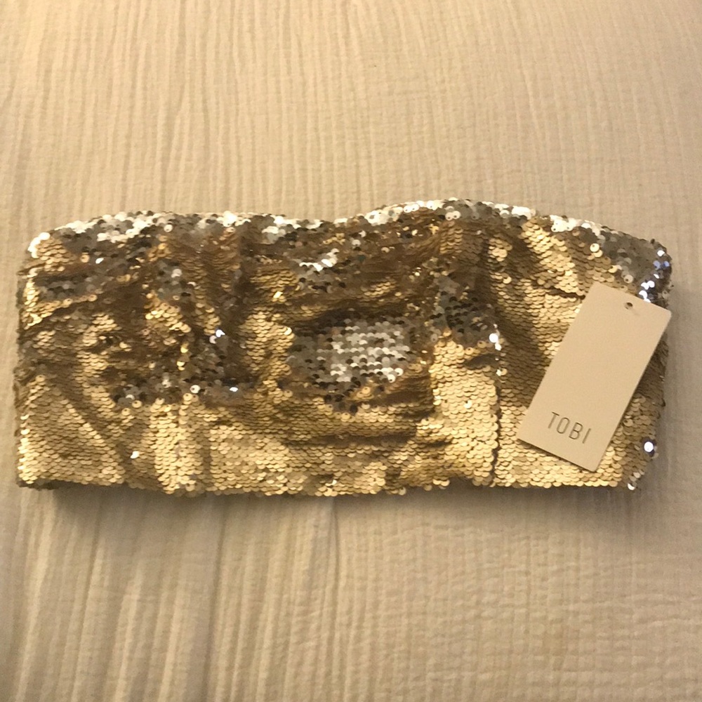 Gold Sequin Tube Top- Perfect for NYE